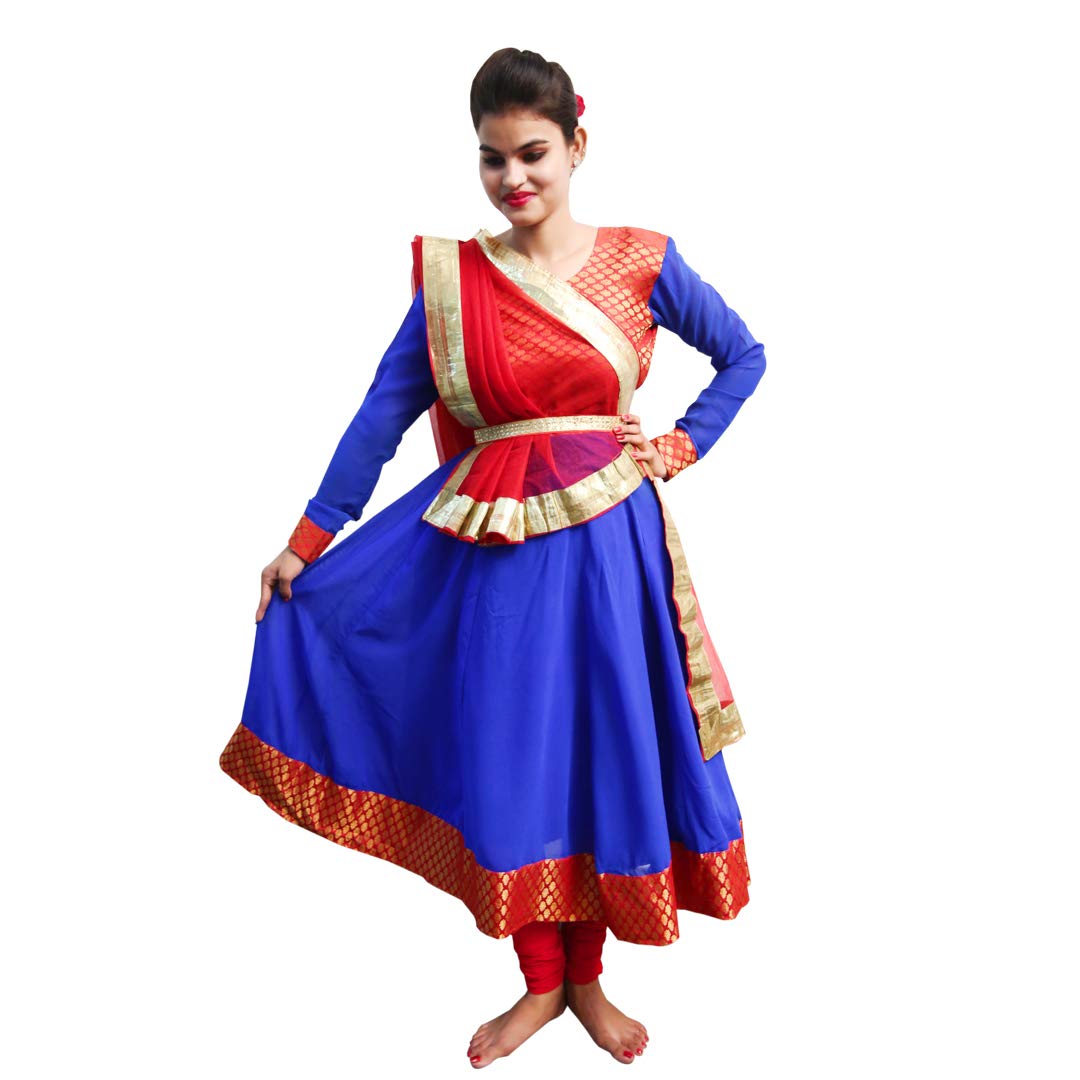 white christmas dresses Kathak Dance Dress for Girls main image 1