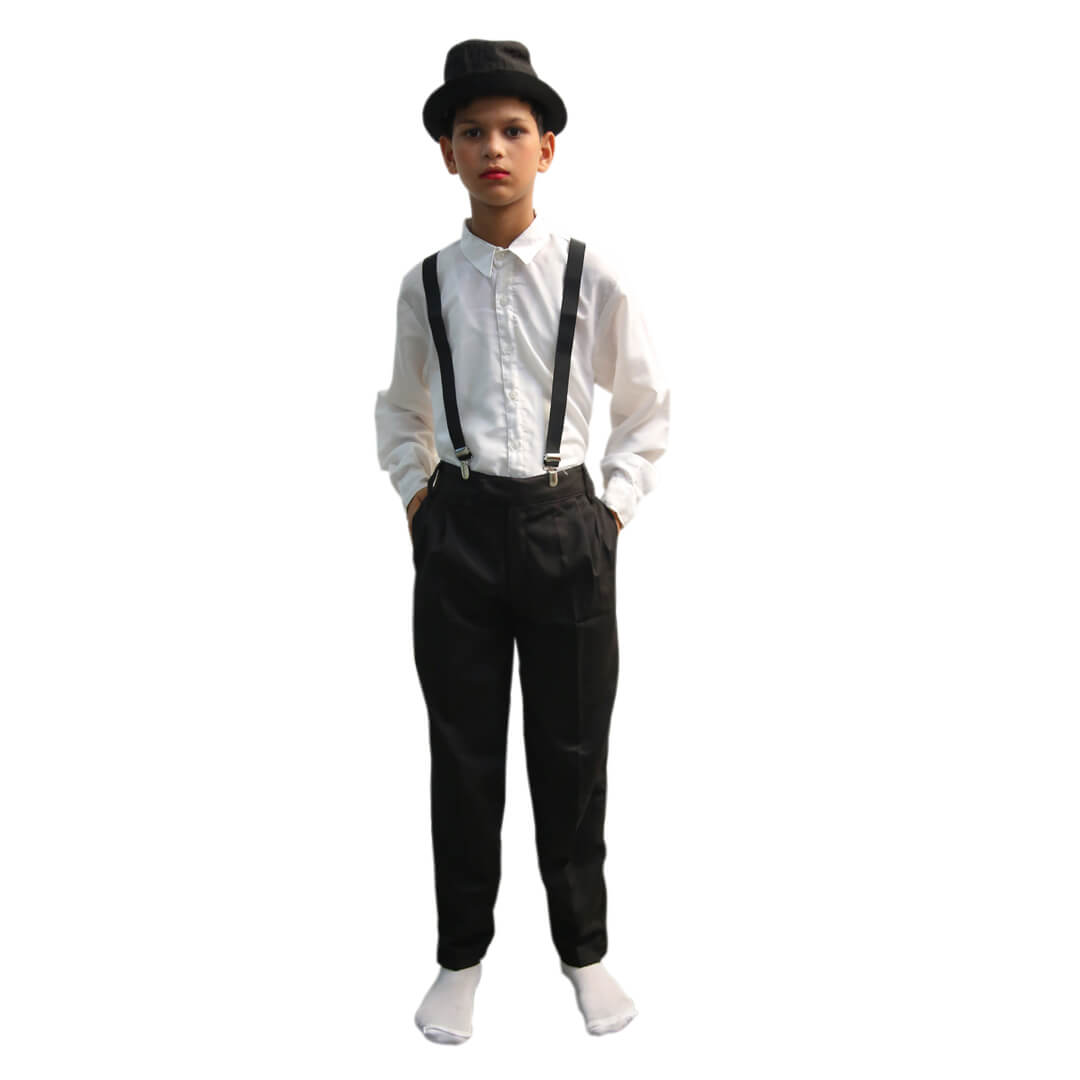 Boys Formal Dress - White Shirt Black Pant & Gallace Partywear Dre ItsMyCostume Boys Formal Dress - White Shirt Black Pant & Gallace Partywear Dre ItsMyCostume