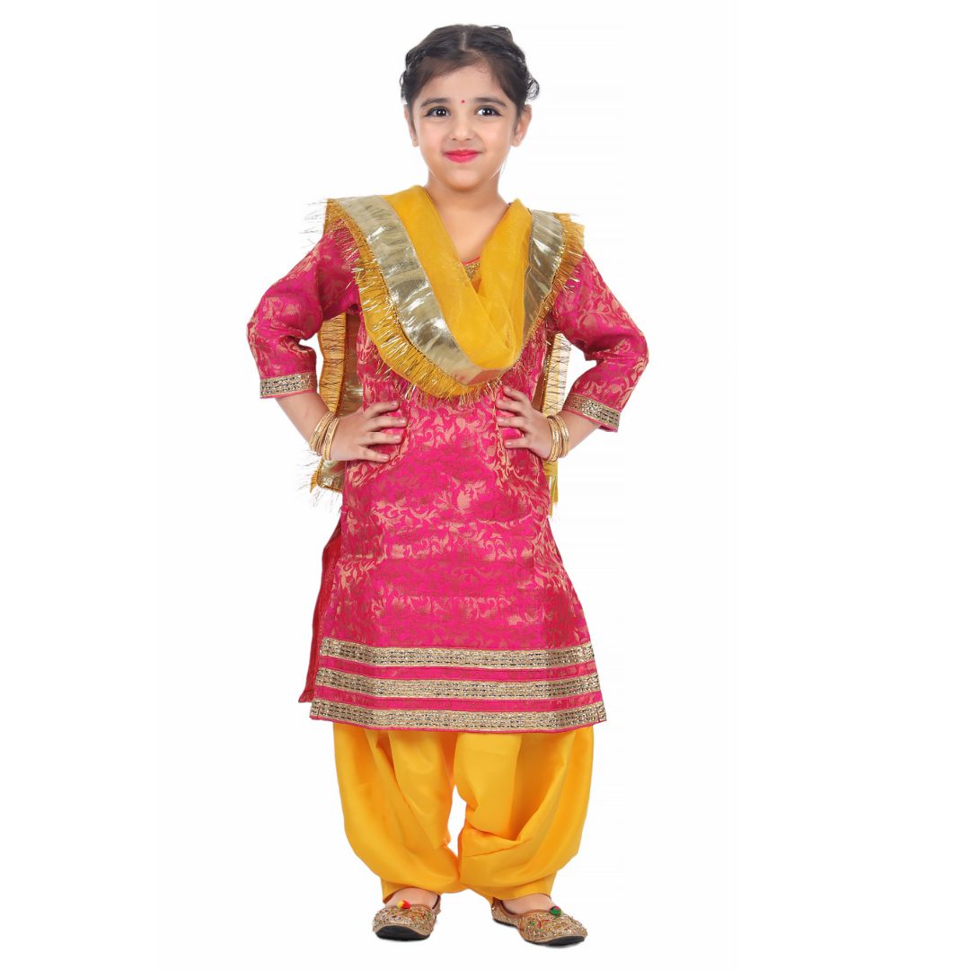 Punjabi Dress for Girls Traditional Folk Dance Costume for Kids –  ItsMyCostume