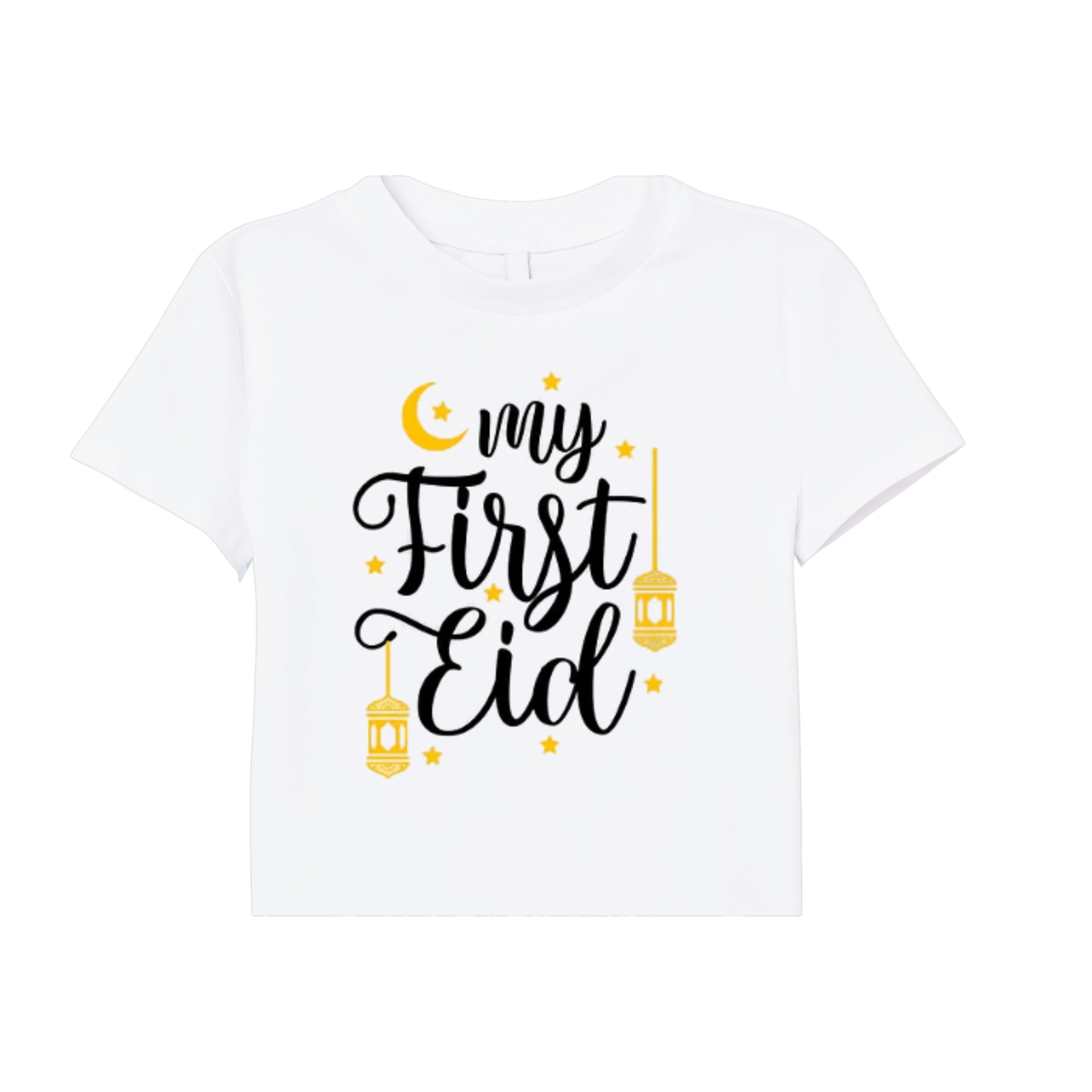 Itsmycostume My First Eid tshirt for kids baby boy girl infant Unisex Half Sleev Round Neck Tshirts