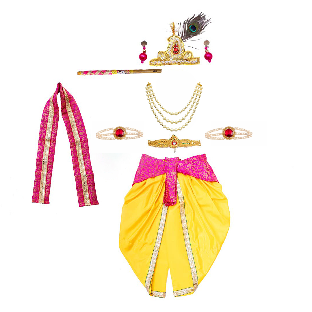 Krishna Dress for Baby Boy Kids Set of 10 Little Krishna Ji Kanha Janmasthmi Costume for Kids