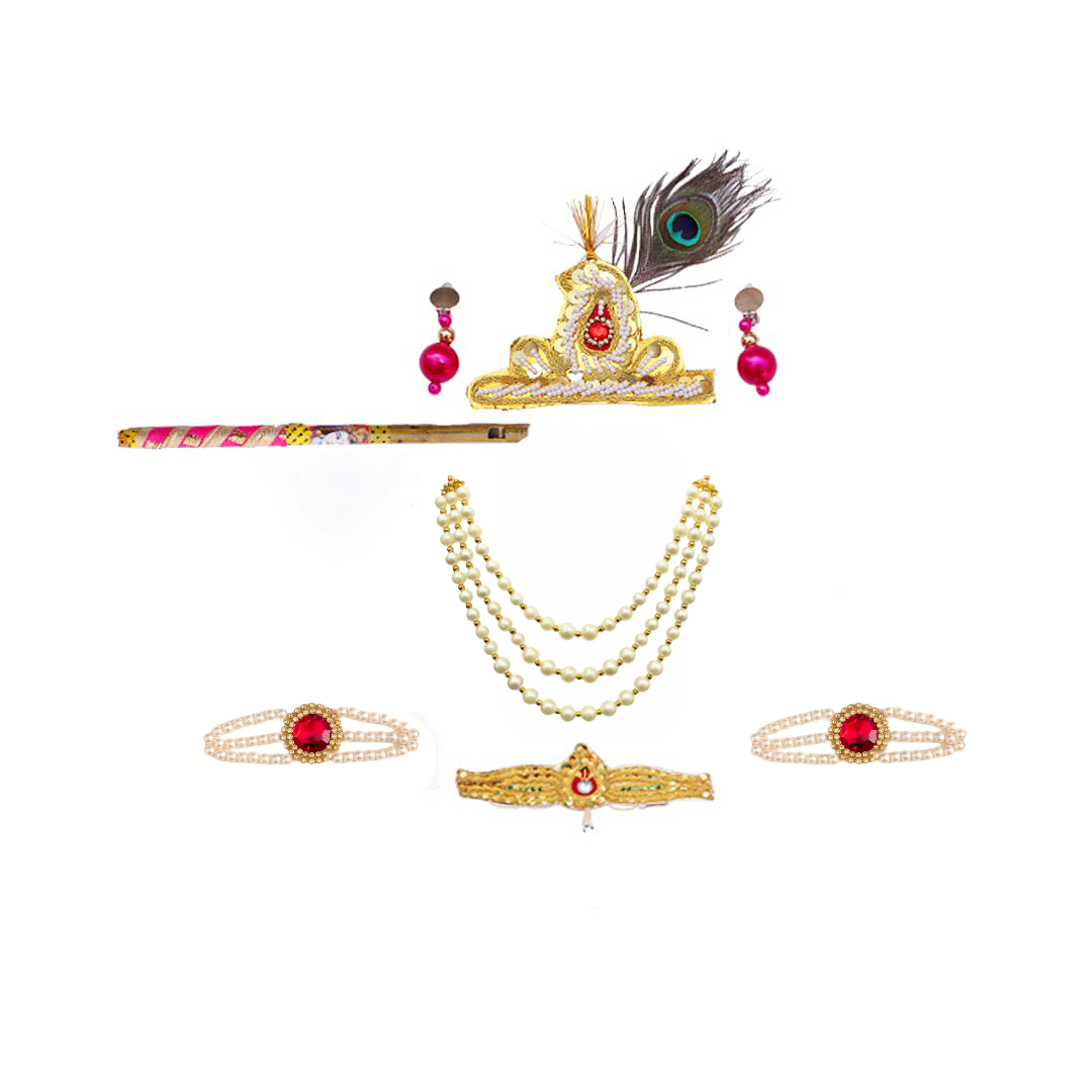 Krishna Dress for Baby Boy Kids Set of 10 Little Krishna Ji Kanha Janmasthmi Costume for Kids (IMC45001-MMAGGG)