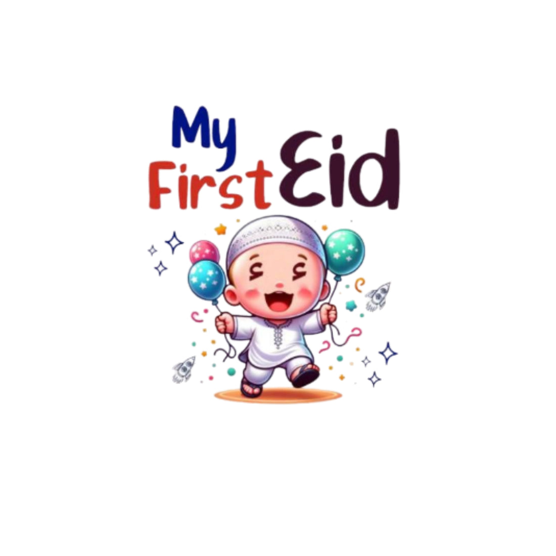 Itsmycostume My First Eid tshirt for kids baby boy girl infant Unisex Half Sleev Round Neck Tshirts