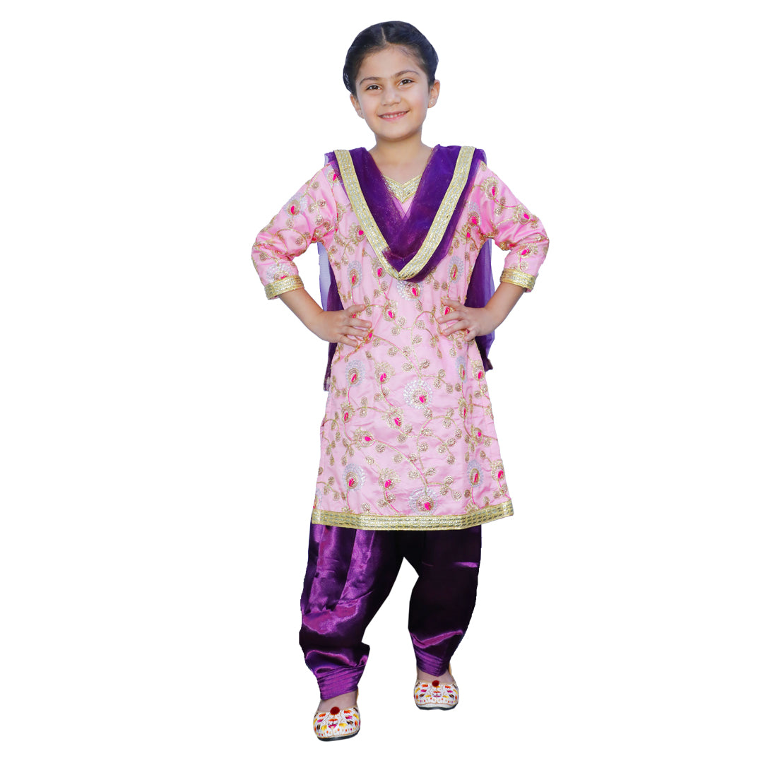 Punjabi Dress for Girls Traditional Folk Dance Costume for Kids