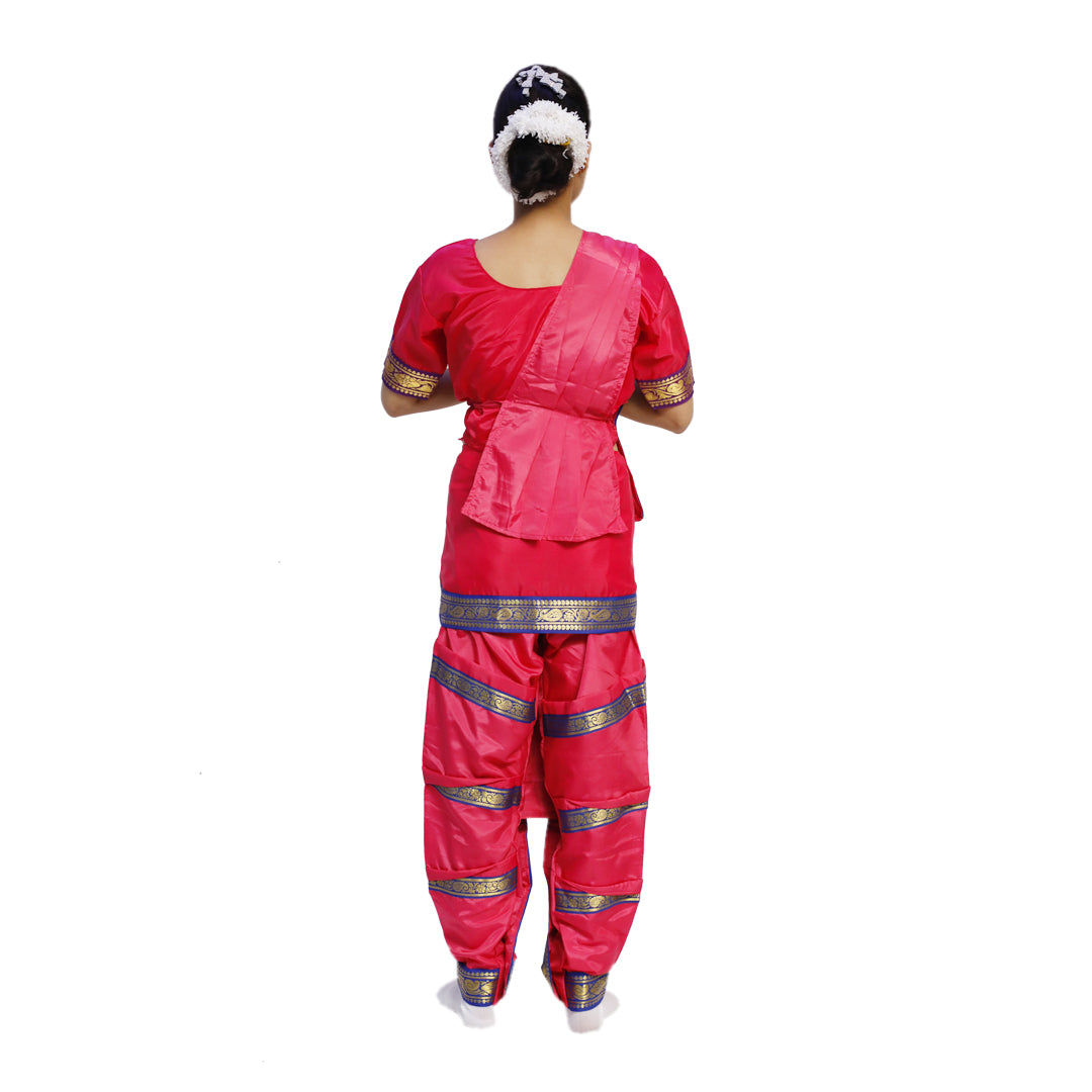 Bharatanatyam Saree For Girl - Magenta and Blue | Kids Fancy Dress