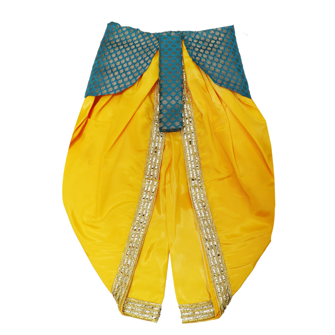 Krishna Dress for Baby Boy Kids Set of 10 Little Krishna Ji Kanha Janmasthmi Costume for Kids IMC39000-YelFirozi1