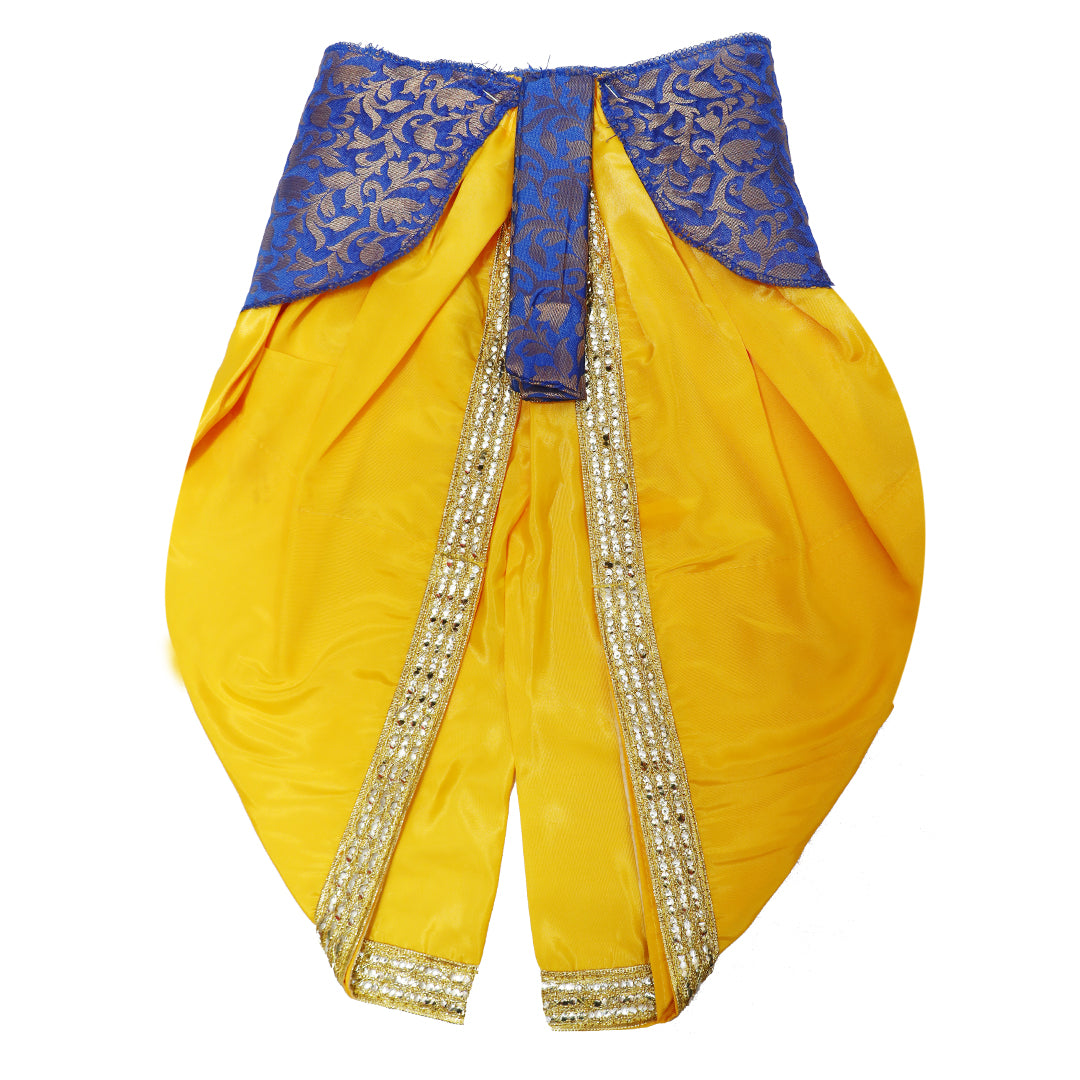 Krishna Dress for Baby Boy Kids Set of 10 Little Krishna Ji Kanha Janmasthmi Costume for Kids (IMC45001-Yelblue)