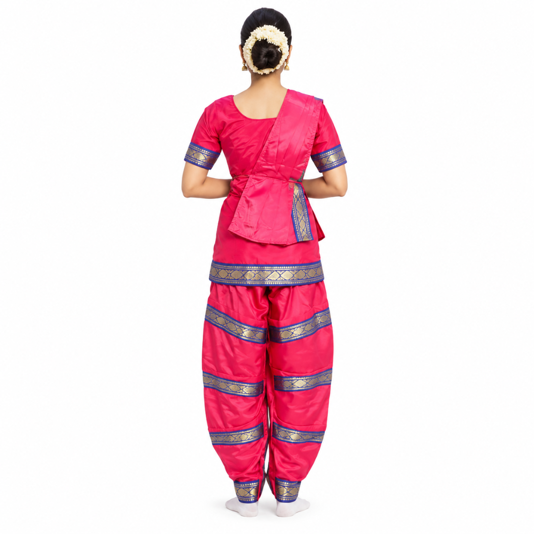 Bharatanatyam Saree For Girl - Magenta and Blue | Kids Fancy Dress