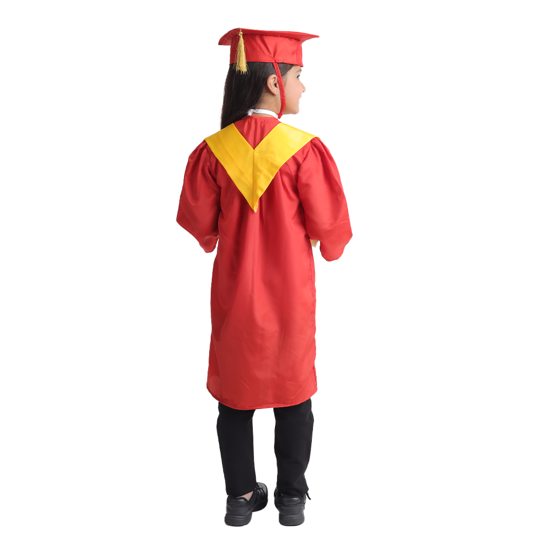 Convocation Graduation Red Gown Costume for Kids (IMC4081-Red)