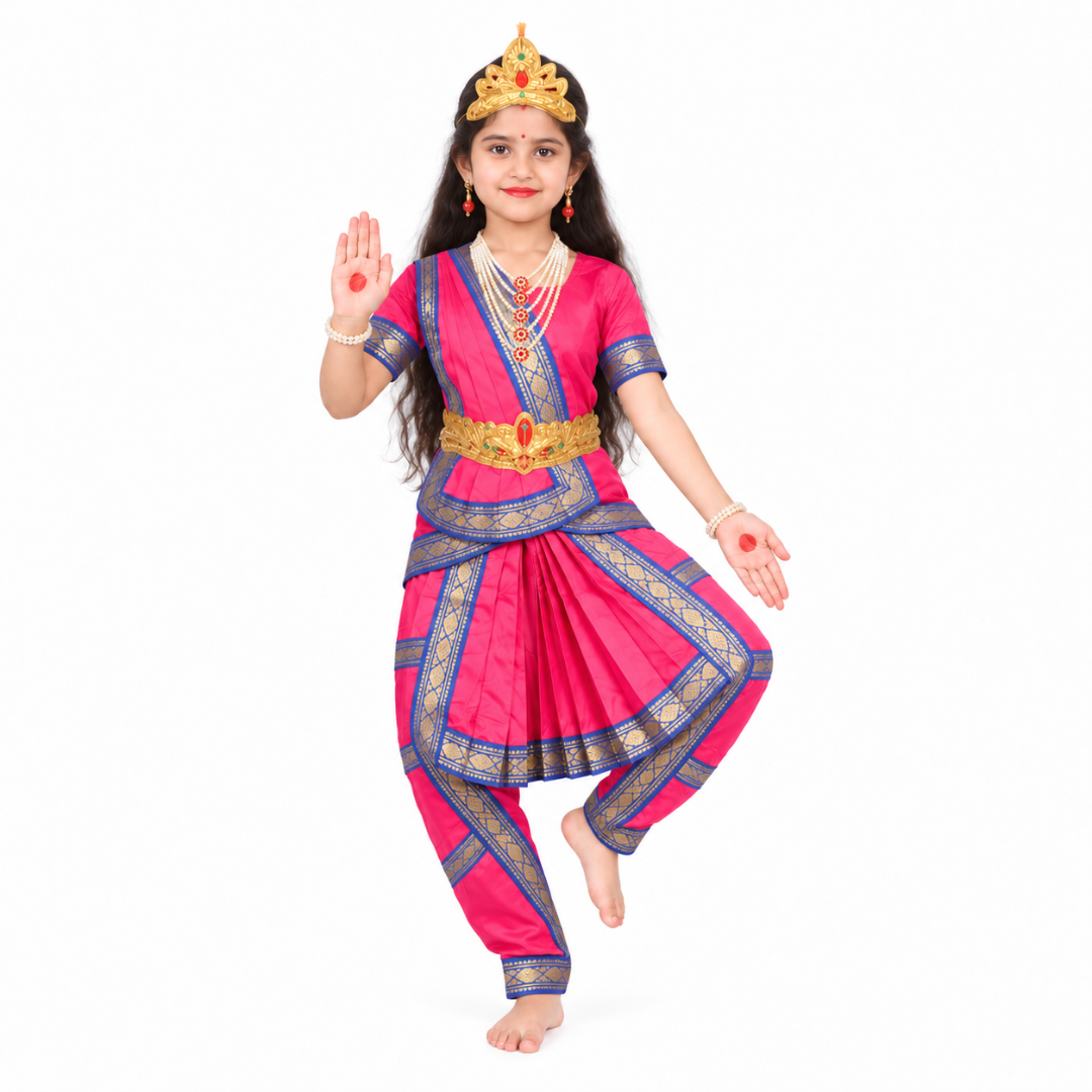 Durga Mata Costume for Girls | Maa Durga Goddess Traditional Indian Costume with Accessories | Perfect for Navratri, Dussehra & School Events