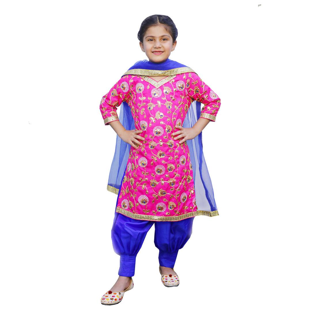 Punjabi Dress for Girls Traditional Folk Dance Costume for Kids