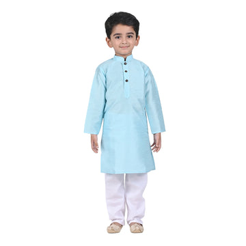 Vaanee Designz Baby Boys Silk Ethnic Wear Kurta Pyjama Set in Light Blue for Boys Kids (VD51000)