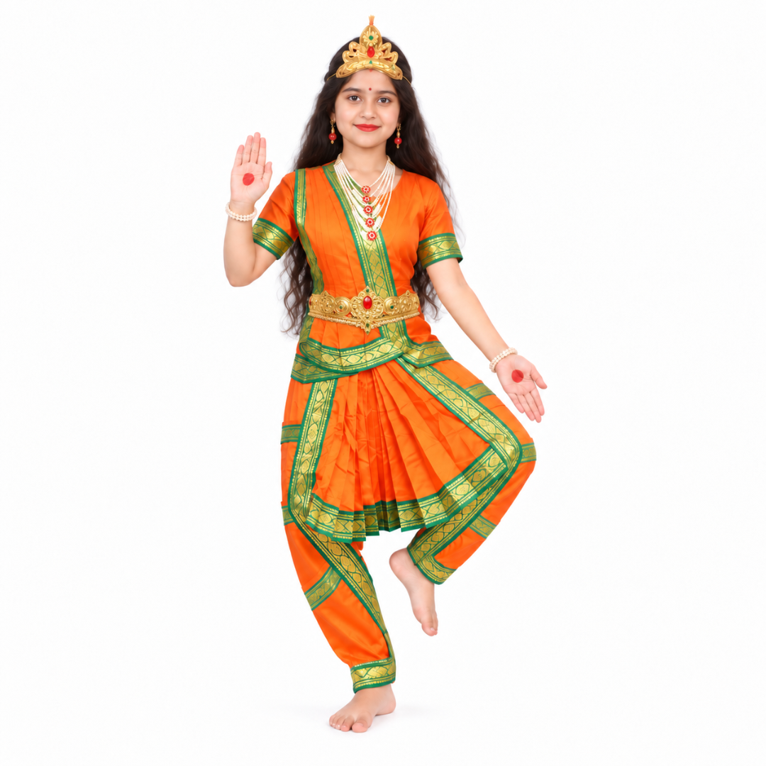 Durga Mata Costume for Girls | Maa Durga Goddess Traditional Indian Costume with Accessories | Perfect for Navratri, Dussehra & School Events