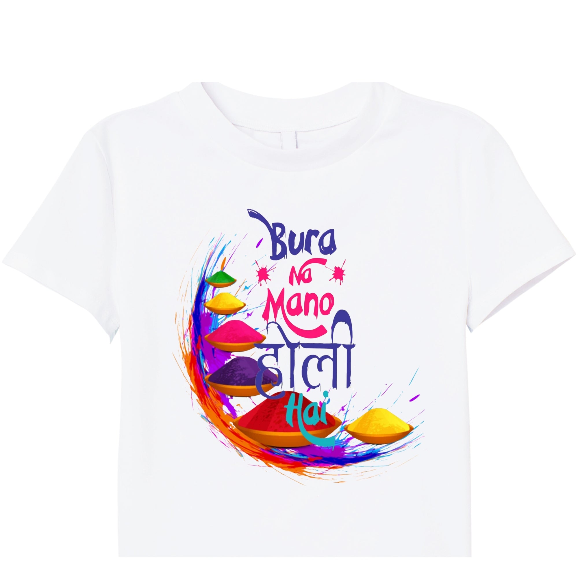 Itsmycostume Holi T shirt for kids baby boy girl infant Unisex Half Sleeve Round Neck T shirts