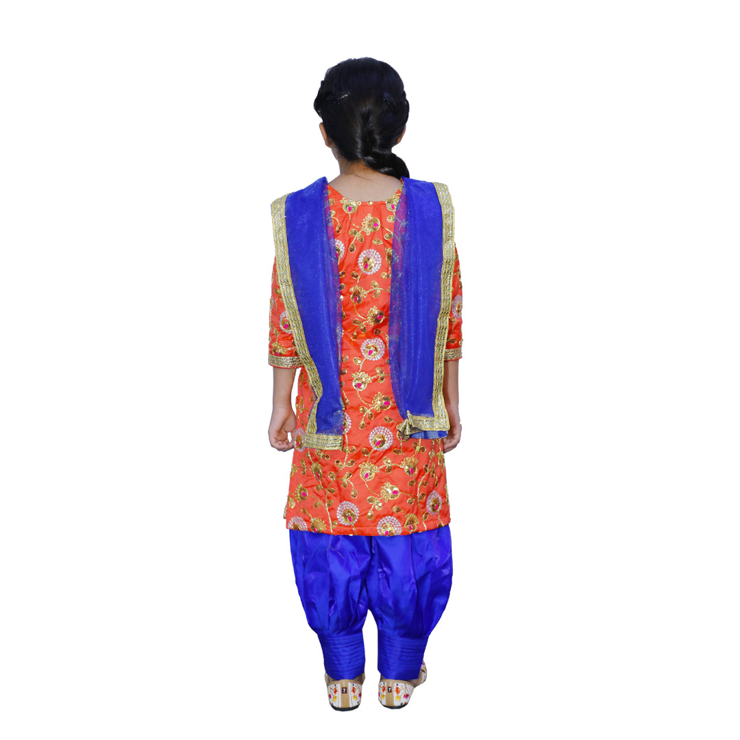 Punjabi Dress for Girls Traditional Folk Dance Costume for Kids