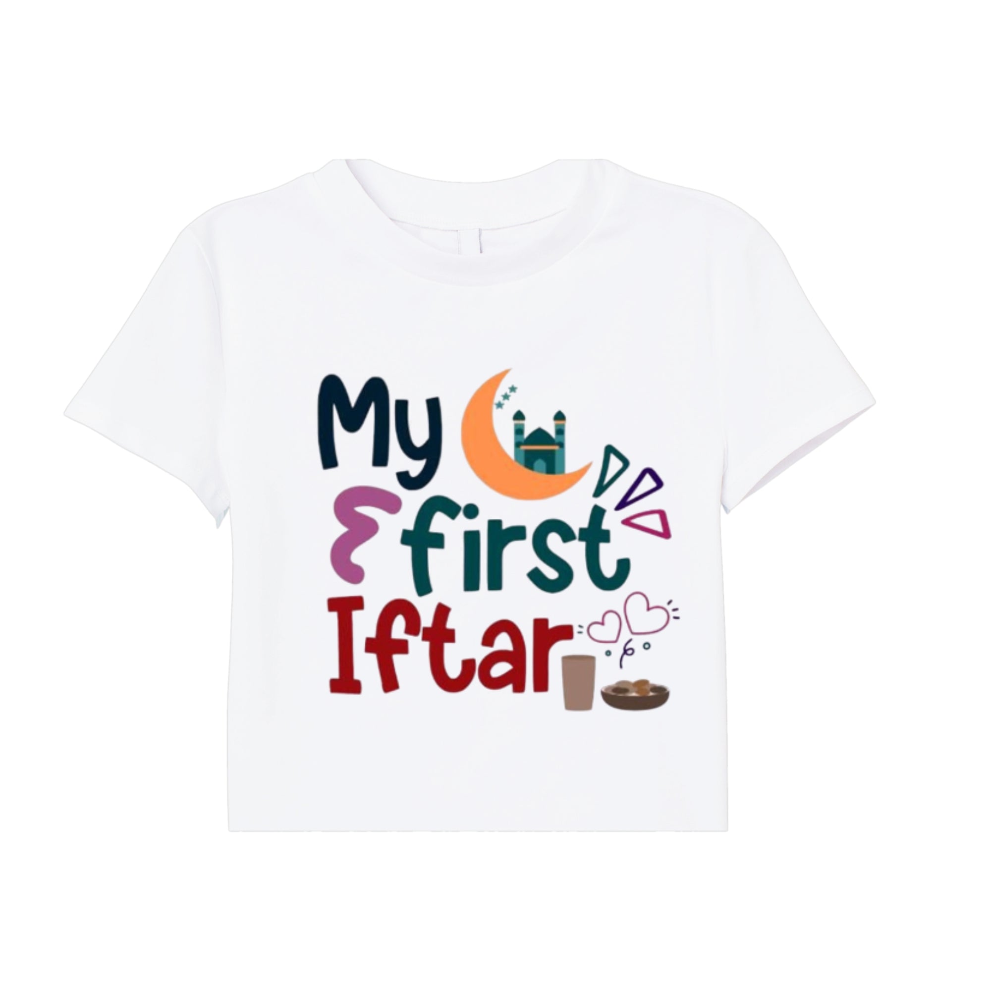 Itsmycostume My First Eid tshirt for kids baby boy girl infant Unisex Half Sleev Round Neck Tshirts