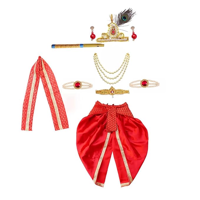 Krishna Dress for Baby Boy Kids Set of 10 Little Krishna Ji Kanha Janmasthmi Costume for Kids