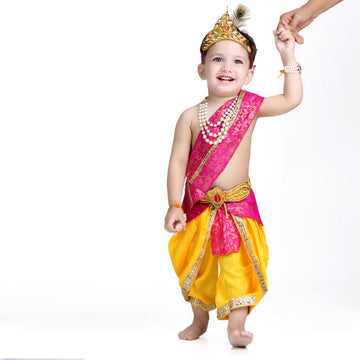 Krishna Dress for Baby Boy Kids Set of 10 Little Krishna Ji Kanha Janmasthmi Costume for Kids