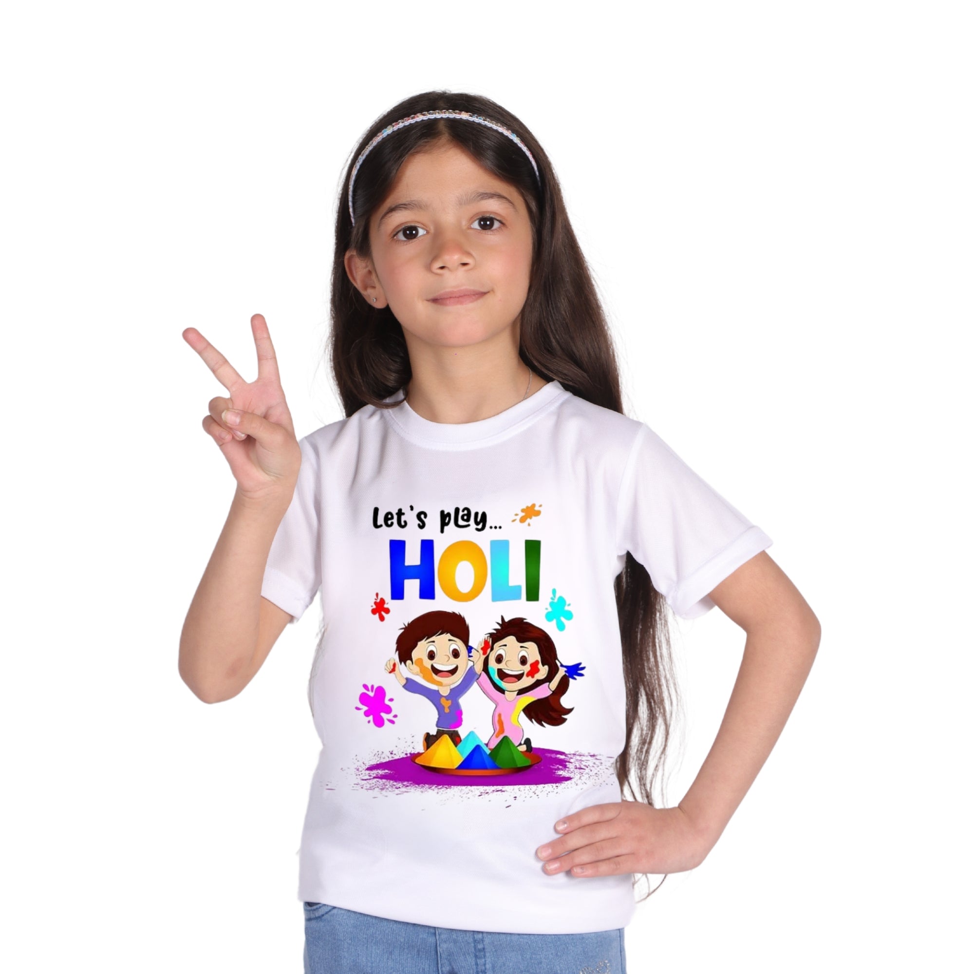Itsmycostume My First Holi tshirt for kids baby boy girl infant Unisex Half Sleev Round Neck Tshirts