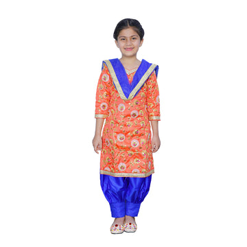 Punjabi Dress for Girls Traditional Folk Dance Costume for Kids