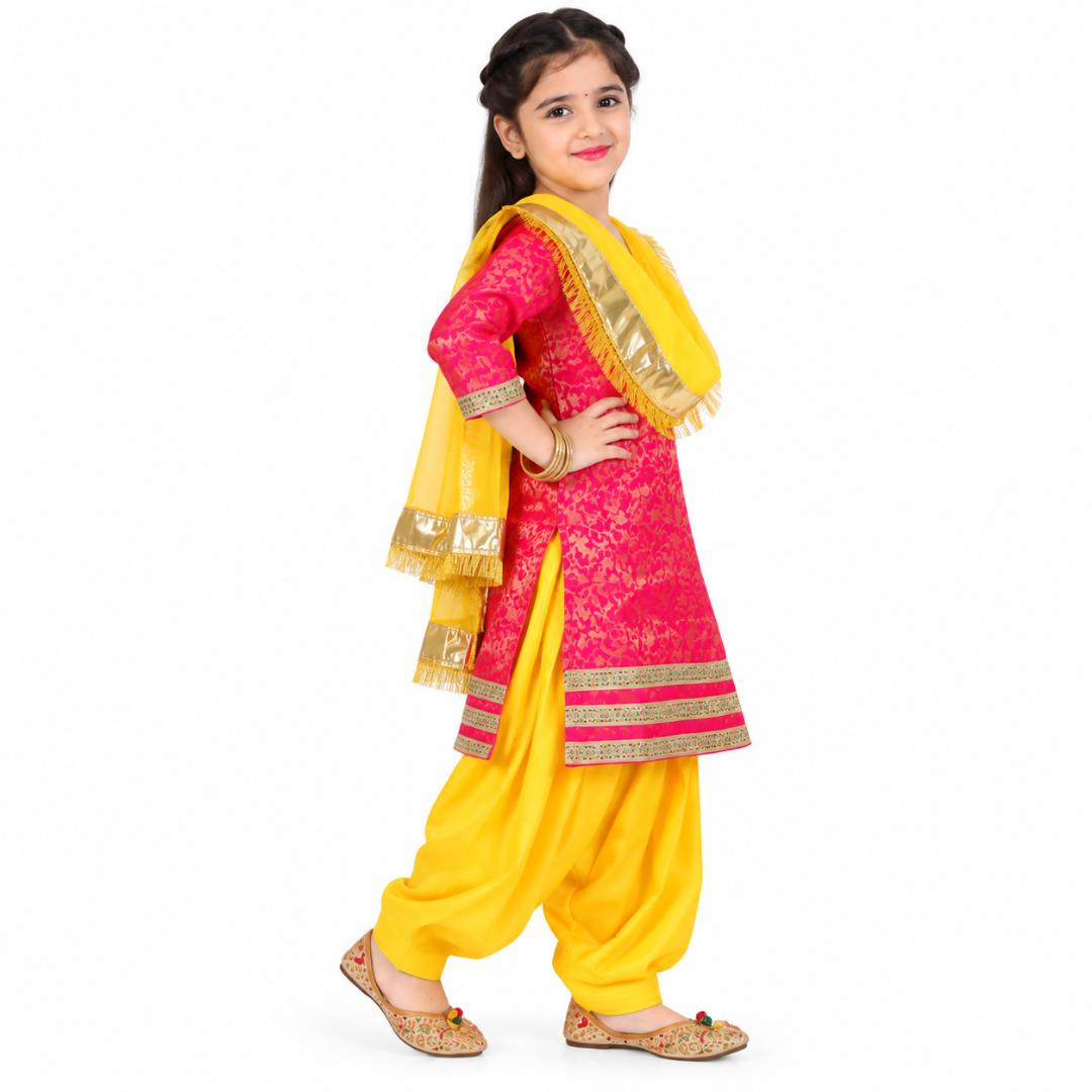 Punjabi Dress for Girls Traditional Folk Dance Costume for Kids