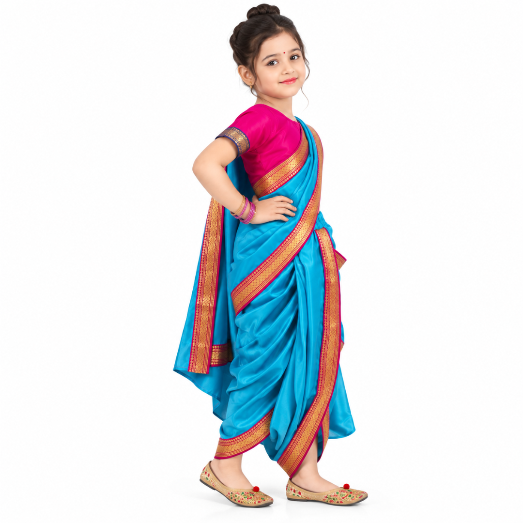 Marathi Lavani Saree for Girl - Kids Fancy Dress