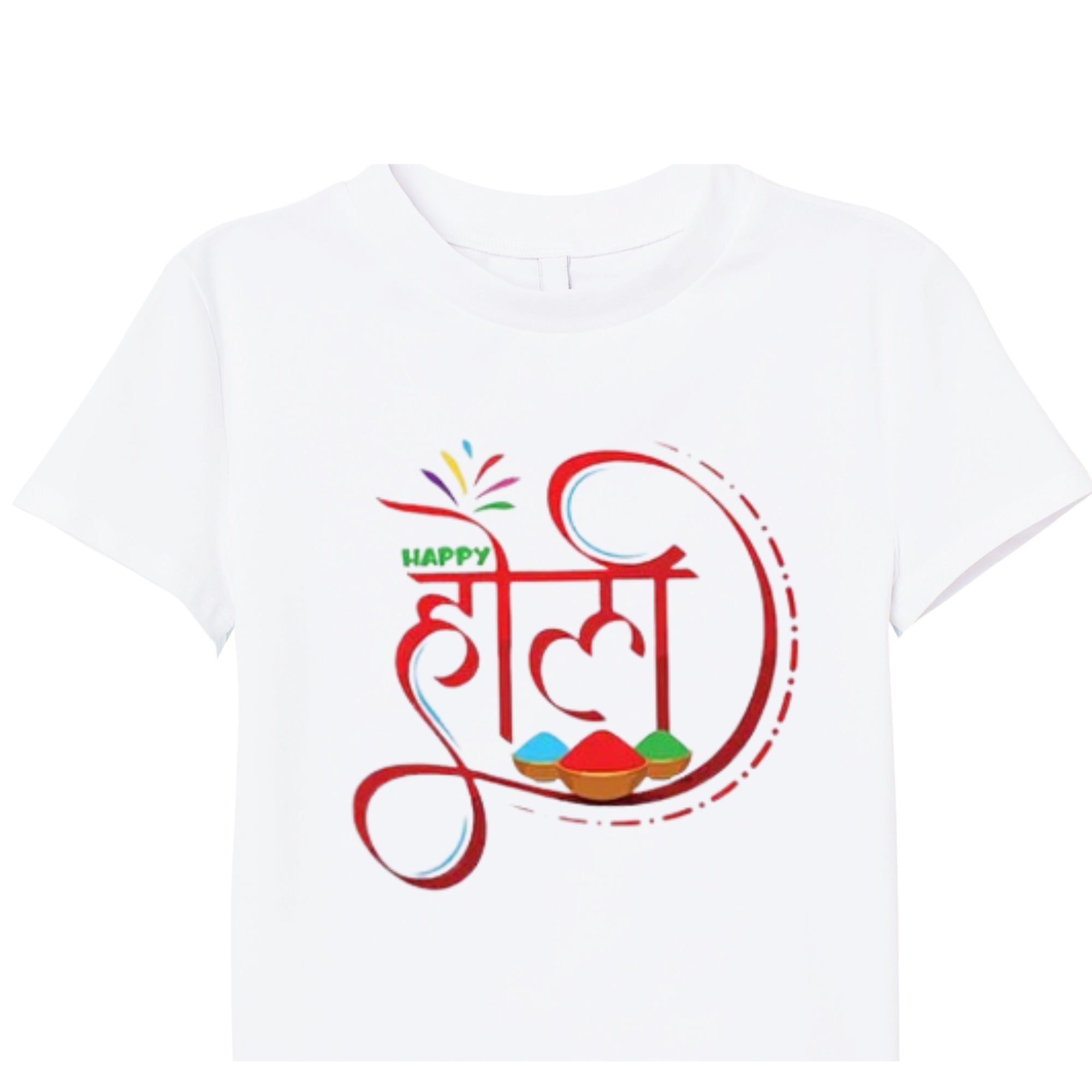 Itsmycostume Holi T shirt for kids baby boy girl infant Unisex Half Sleeve Round Neck T shirts