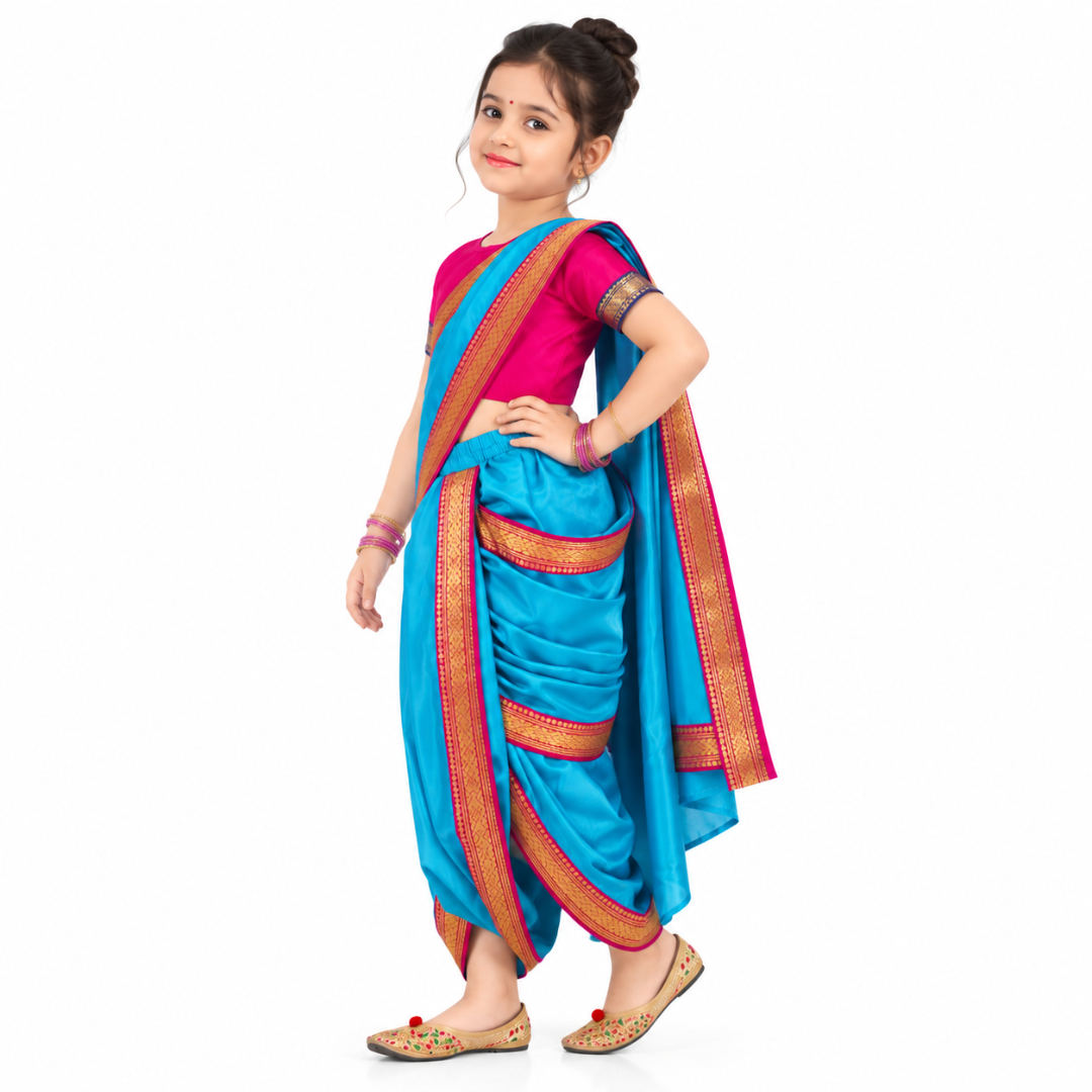 Marathi Lavani Saree for Girl - Kids Fancy Dress