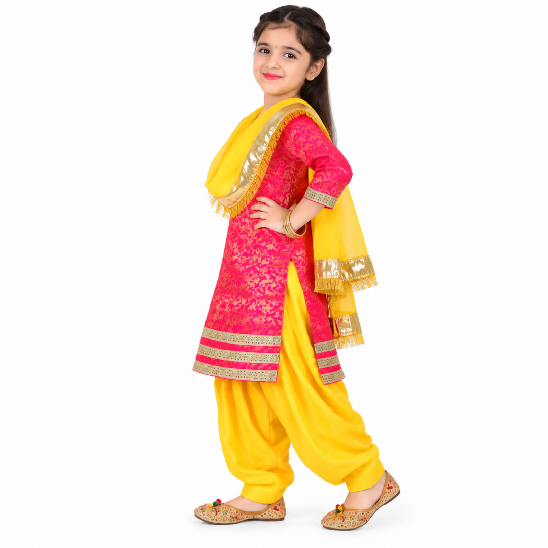 Punjabi Dress for Girls Traditional Folk Dance Costume for Kids