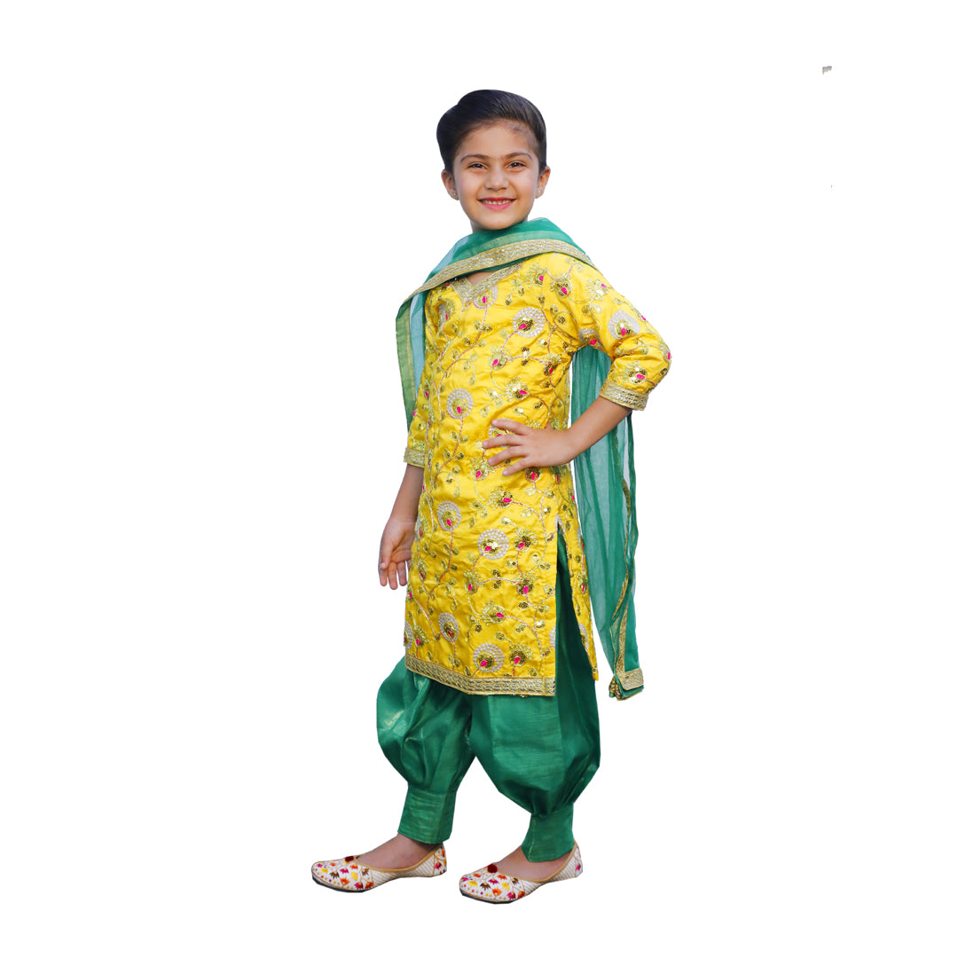 Punjabi Dress for Girls Traditional Folk Dance Costume for Kids