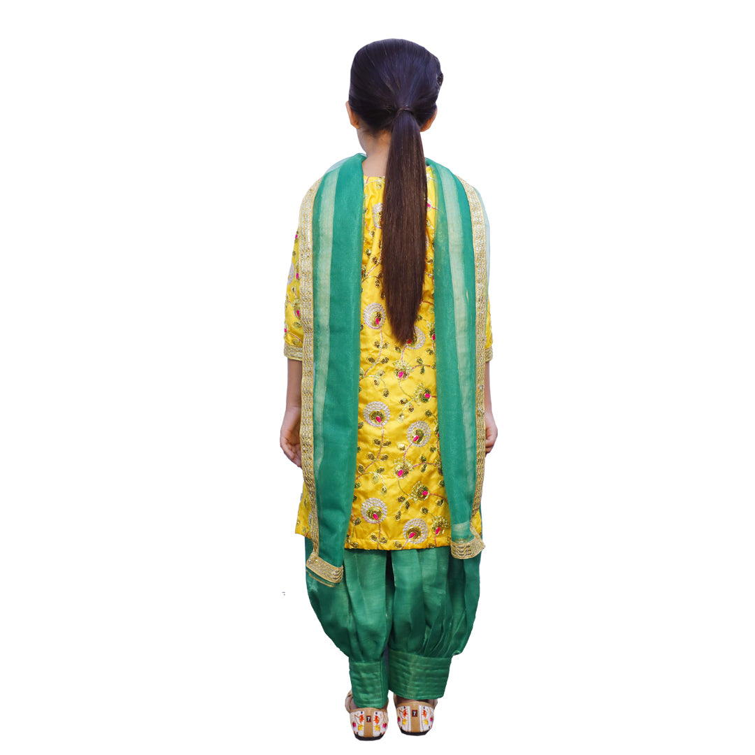 Punjabi Dress for Girls Traditional Folk Dance Costume for Kids