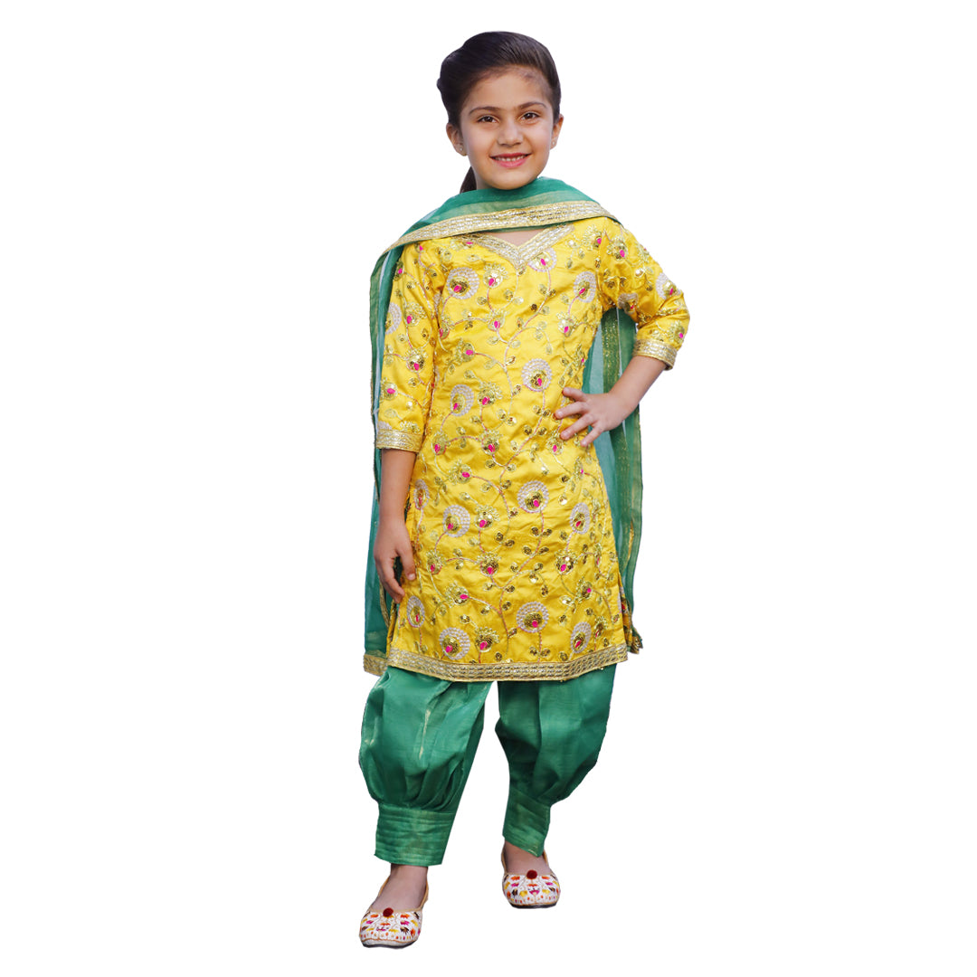 Punjabi Dress for Girls Traditional Folk Dance Costume for Kids