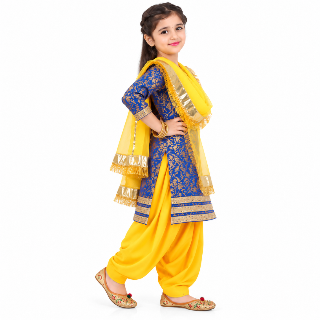 Punjabi Dress for Girls Traditional Folk Dance Costume for Kids
