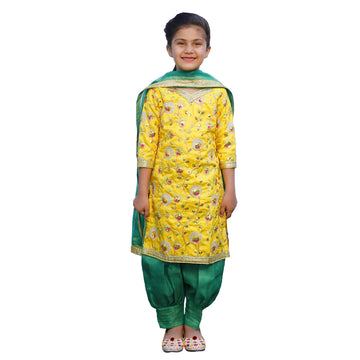 Punjabi Dress for Girls Traditional Folk Dance Costume for Kids