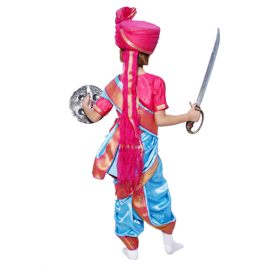 Rani Laksmi Bai Jhansi Ki Rani Costume Dress for Kids Girls Freedom Fighter Costume
