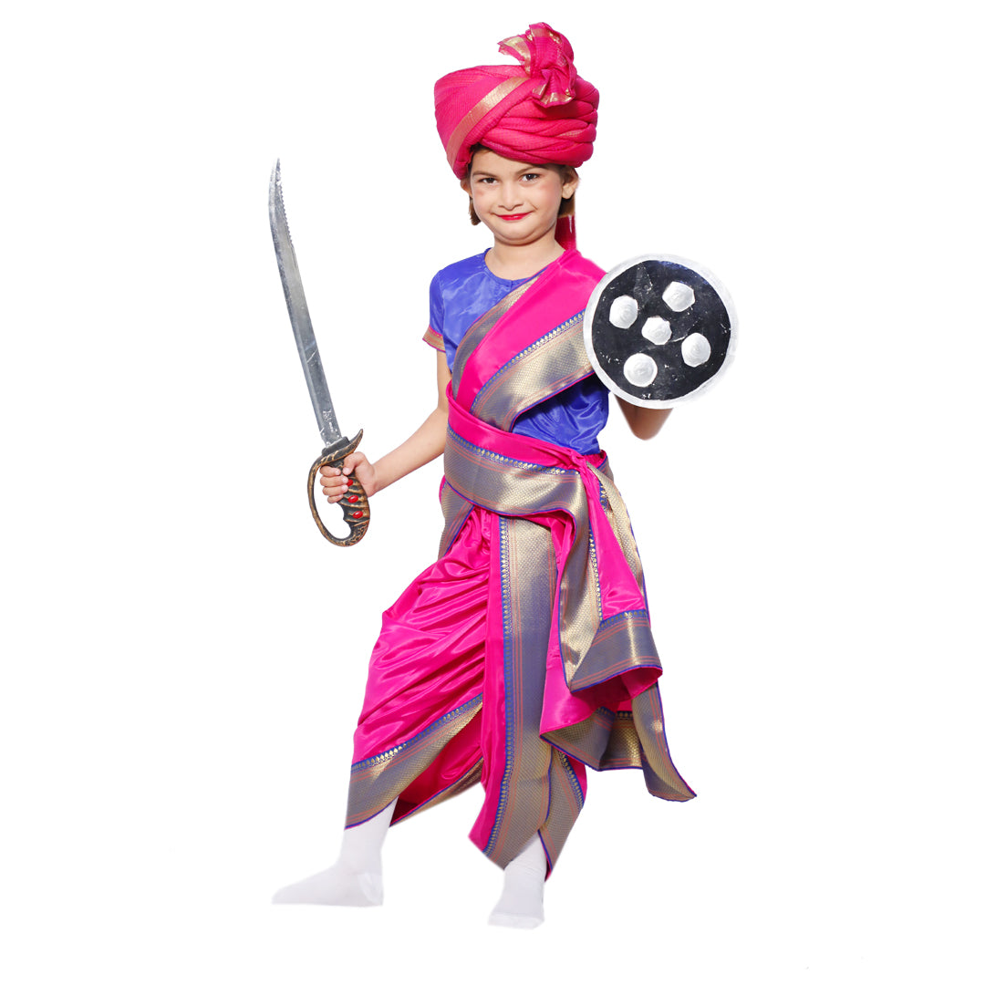 Rani Laksmi Bai Jhansi Ki Rani Costume Dress for Kids Girls Freedom