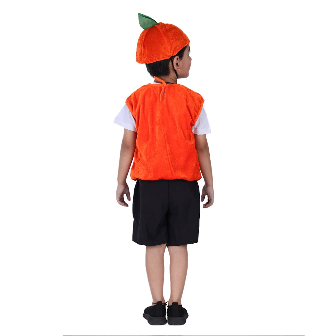 ITSMYCOSTUME Halloween Pumpkin Dress For Boys &amp; Girls Kids Orange Pumpkin Costume Set of 3(Top, Hat &amp; Mask) Kids Costume