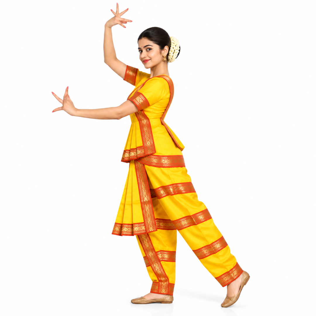 Bharatnatyam Dress - Yellow Indian Classical Dance Costume IMC388