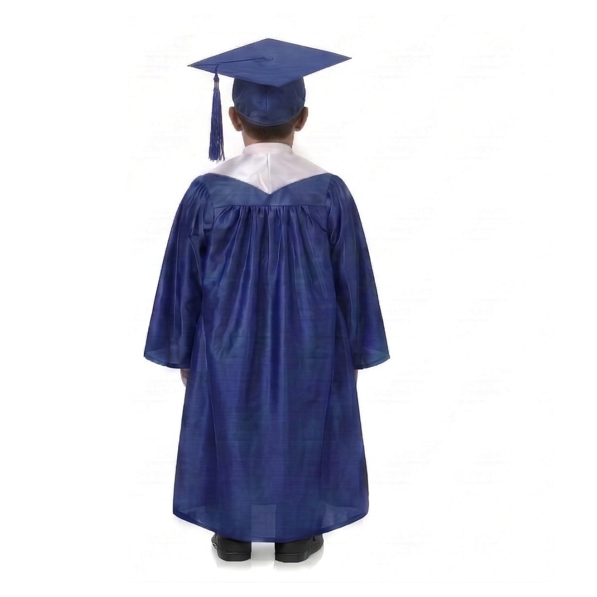 Kids Blue Graduation Gown with Cap and White Sash | Convocation Costume for Boys & Girls