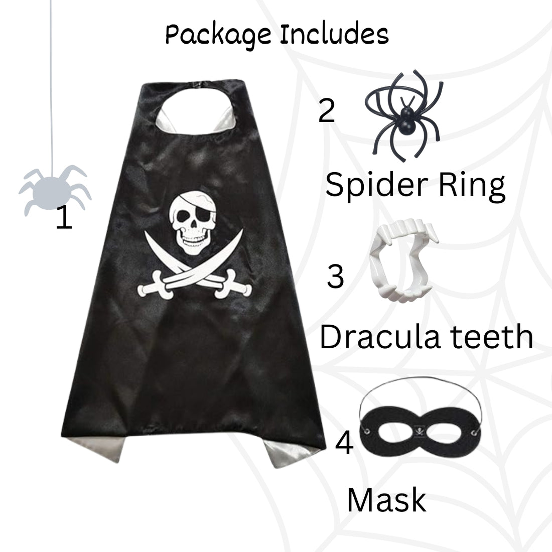 Halloween Dress|Pirate & Devil's Costume and Accessories|For Girls and boys Kids |Haunted Horror Theme Dress (FREE scary teeth)