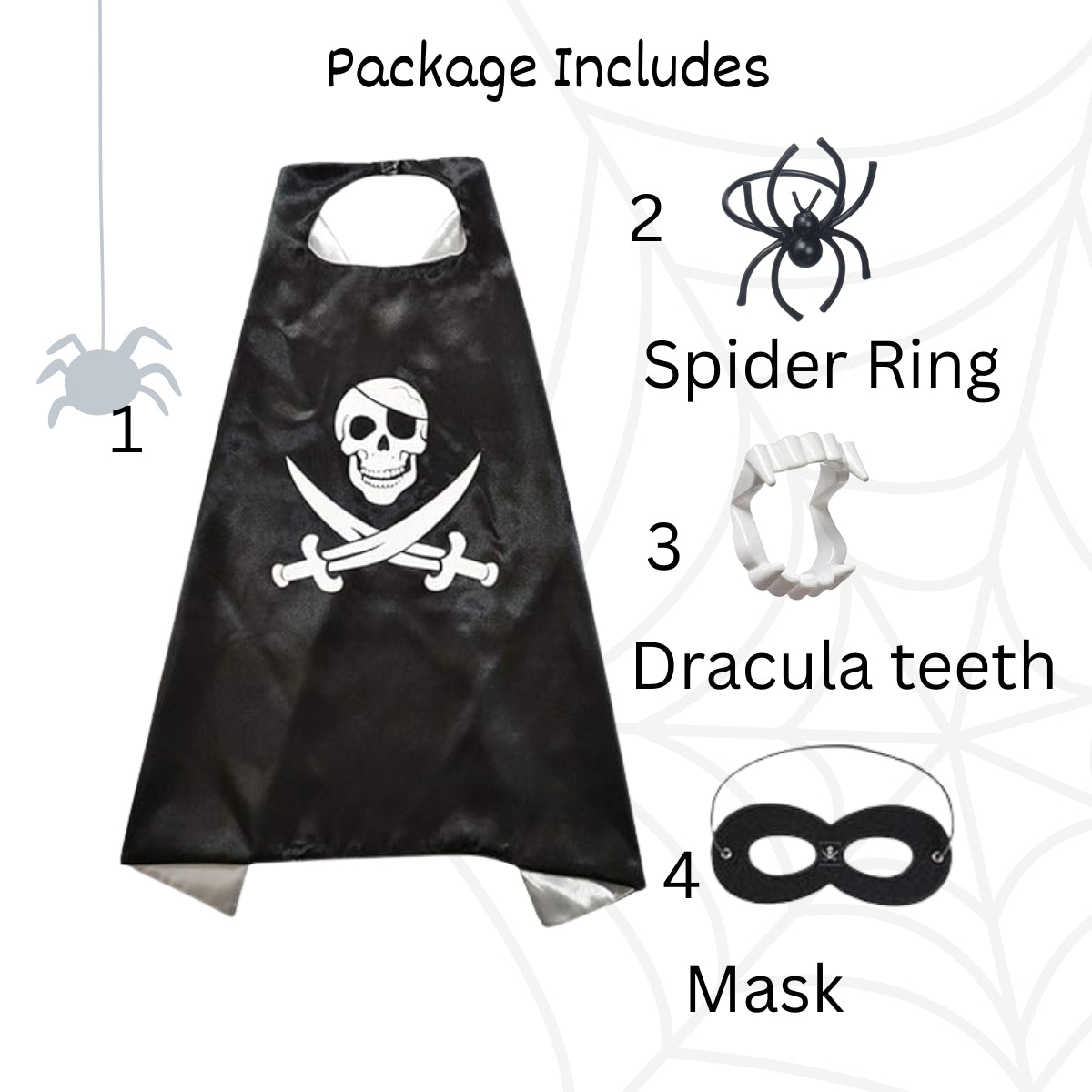 Halloween Dress|Pirate & Devil's Costume and Accessories|For Girls and boys Kids |Haunted Horror Theme Dress (FREE scary teeth)