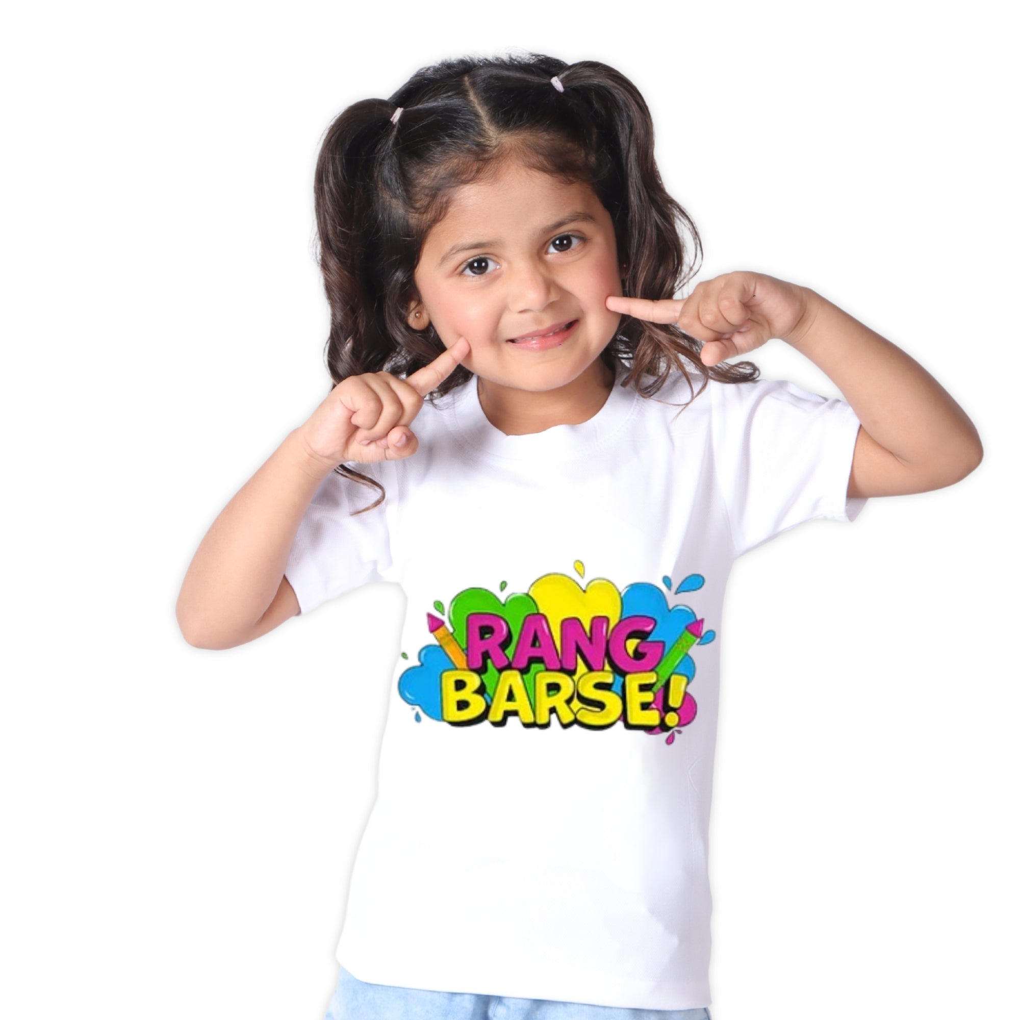 Itsmycostume Holi T shirt for kids baby boy girl infant Unisex Half Sleeve Round Neck T shirts