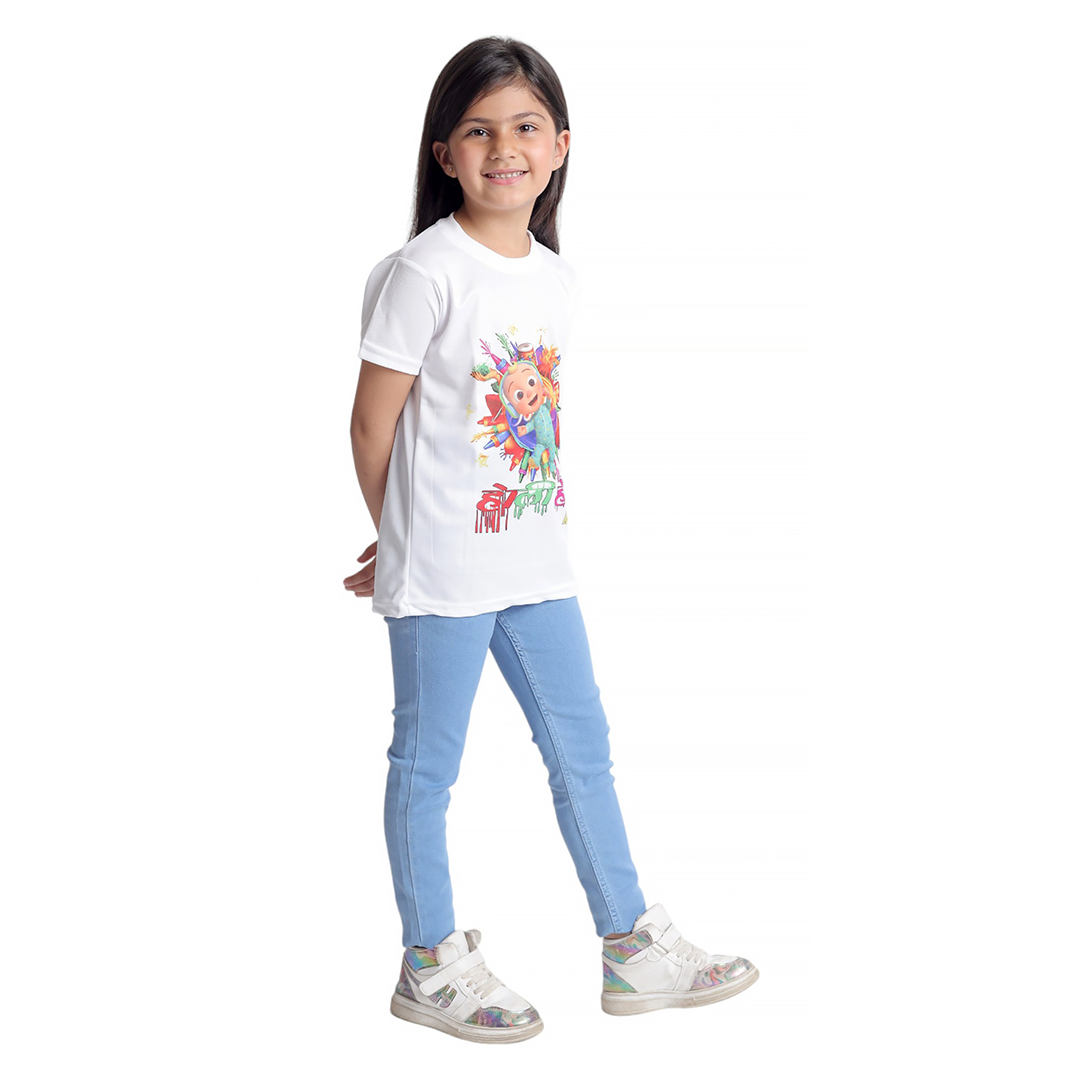 Holi T-Shirts for Kids - Printed Round Neck T-shirts for Boys &amp; Girls