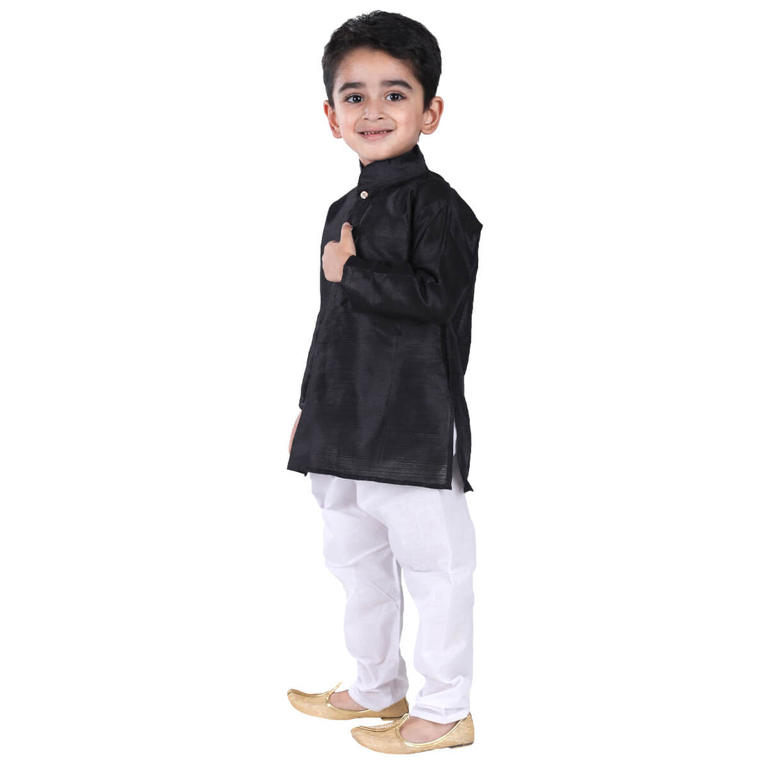 Black Kurta Pajama Set for Boys Kids Complete Set (IMC21000-Black)
