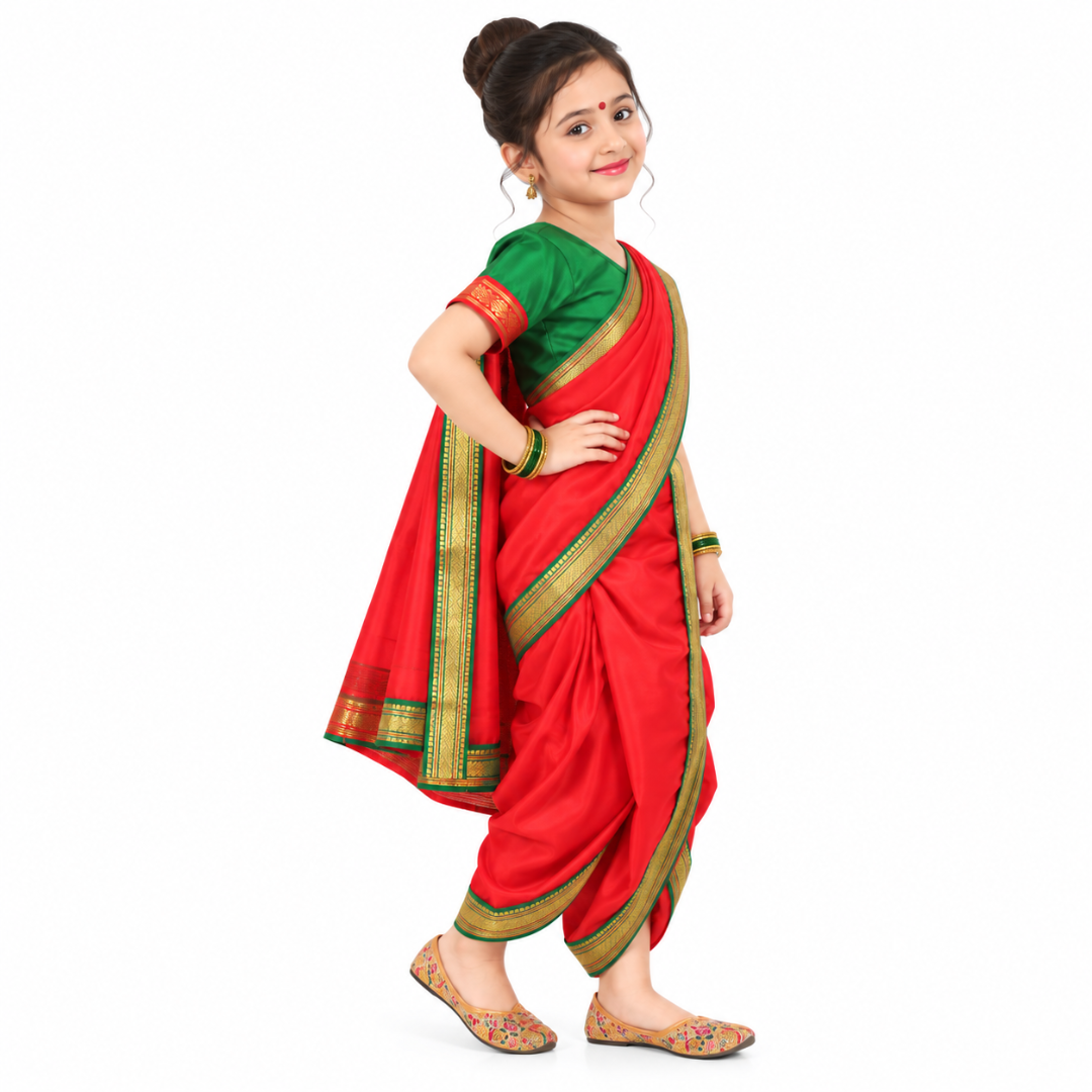 Marathi Lavani Dress for Girl - Kids Fancy Dress (IMC617)