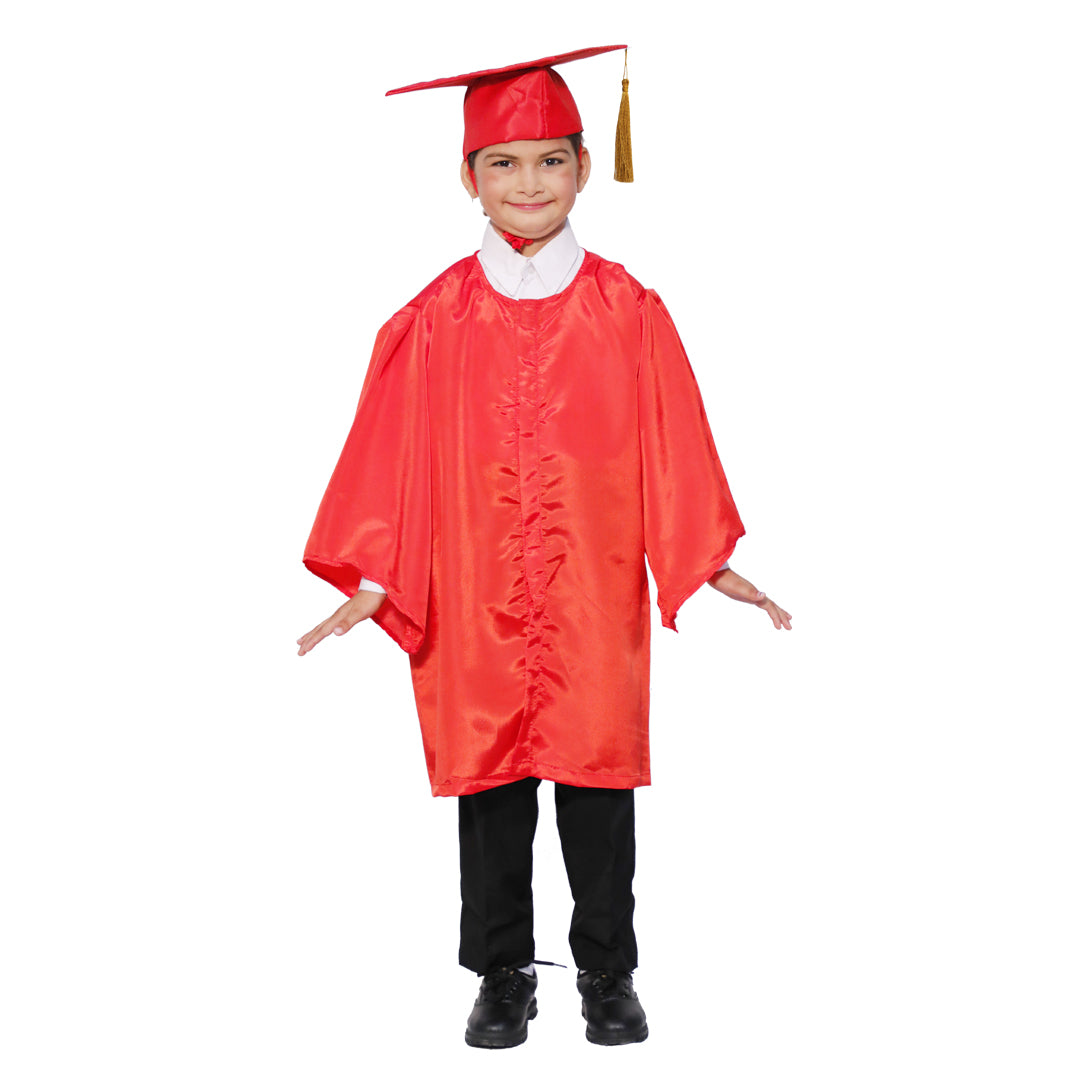 Convocation Graduation Red Gown Dress for Kids