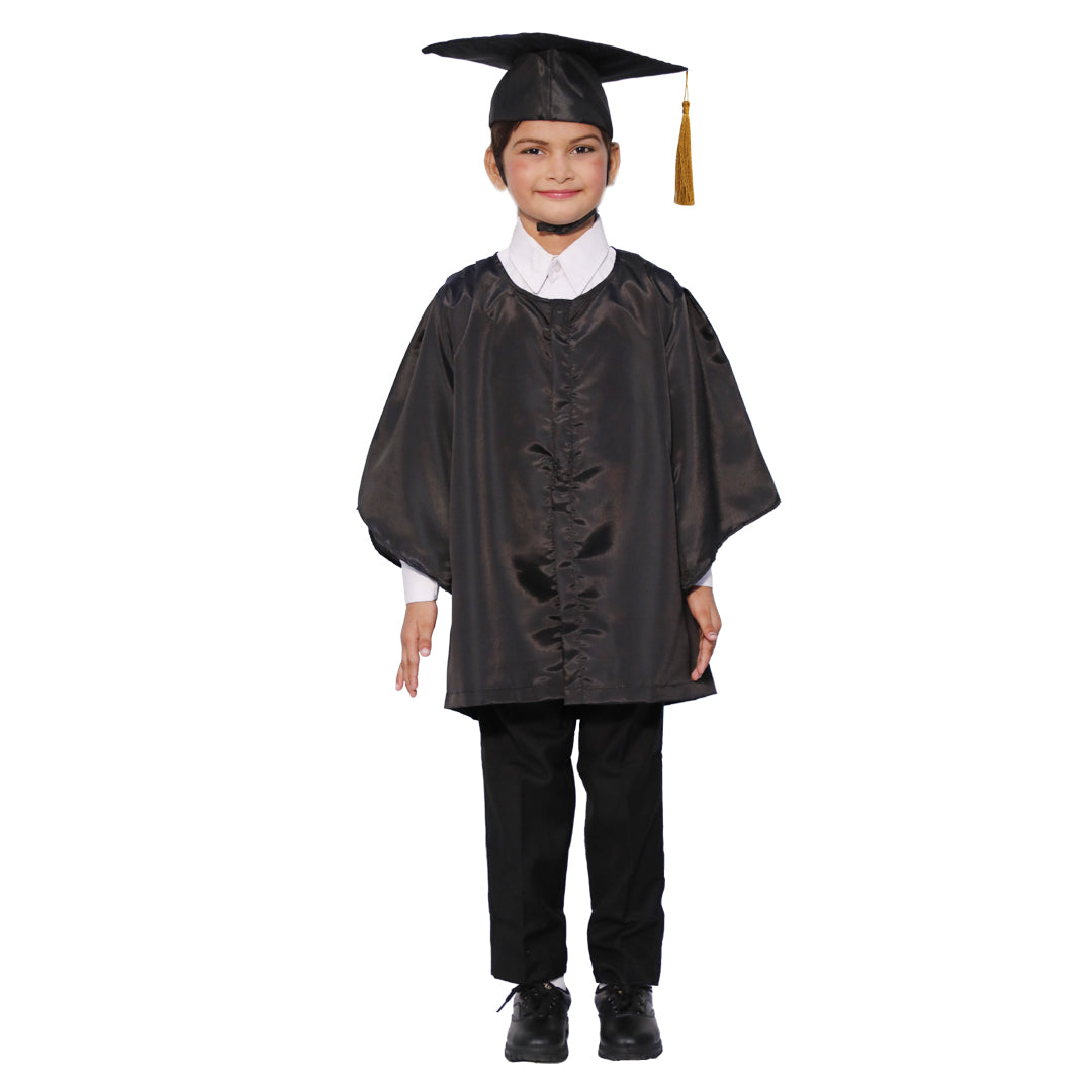 Convocation Graduation Black Gown Costume for Kids
