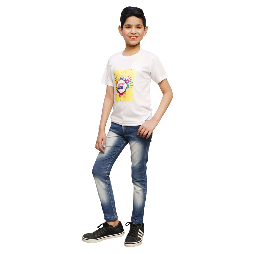 Holi T-shirts for Kids - Printed Round Neck (IMC2030-Holi9)