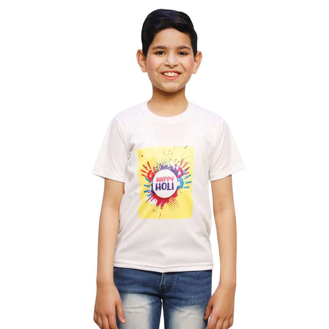 Holi T-shirts for Kids - Printed Round Neck (IMC2030-Holi9)