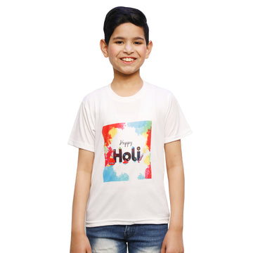 White Holi T-shirts for Boys &amp; Girls (IMC17000-Holi13)